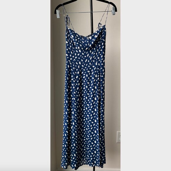Reformation Juliette Blue & White Midi Dress in Moray - Size 4 - Picture 6 of 14